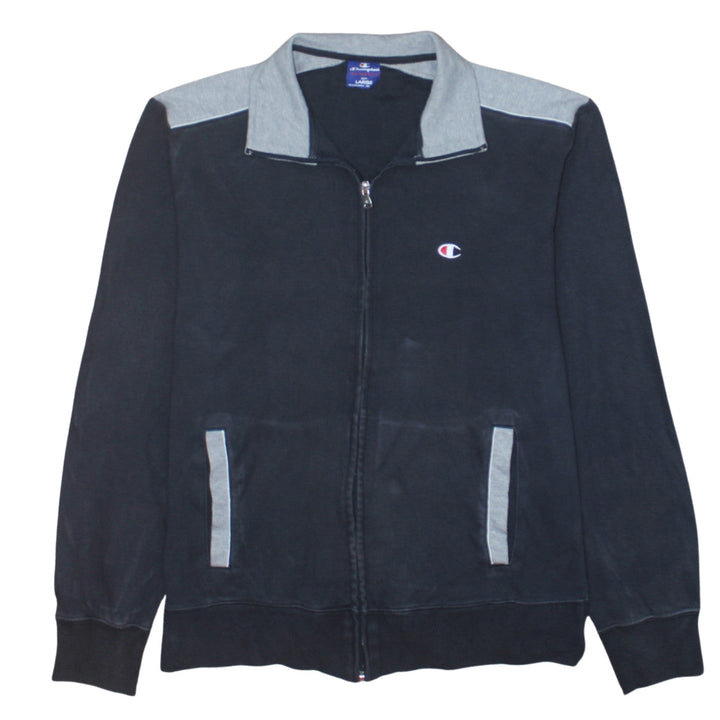 Champion Men Black Full Zip Sweatshirt Large Sports Collar