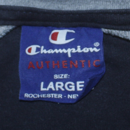 Champion Men Black Full Zip Sweatshirt Large Sports Collar