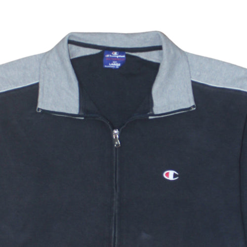 Champion Men Black Full Zip Sweatshirt Large Sports Collar