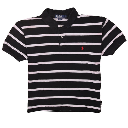Ralph Lauren Men's Black White Striped Cotton Polo Shirt Size S