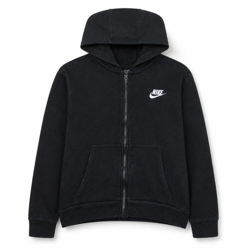 Nike Boys Black Full Zip Hoodie XL 156-166cm Cotton Blend Standard Fit