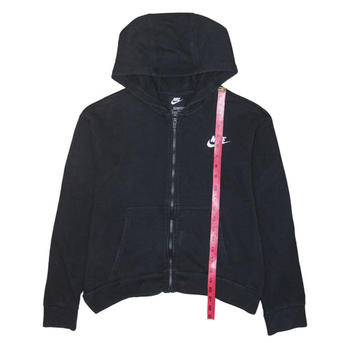Nike Boys Black Full Zip Hoodie XL 156-166cm Cotton Blend Standard Fit