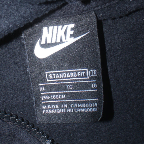 Nike Boys Black Full Zip Hoodie XL 156-166cm Cotton Blend Standard Fit