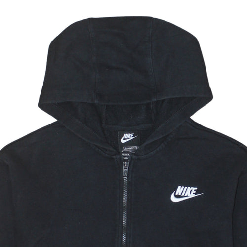 Nike Boys Black Full Zip Hoodie XL 156-166cm Cotton Blend Standard Fit