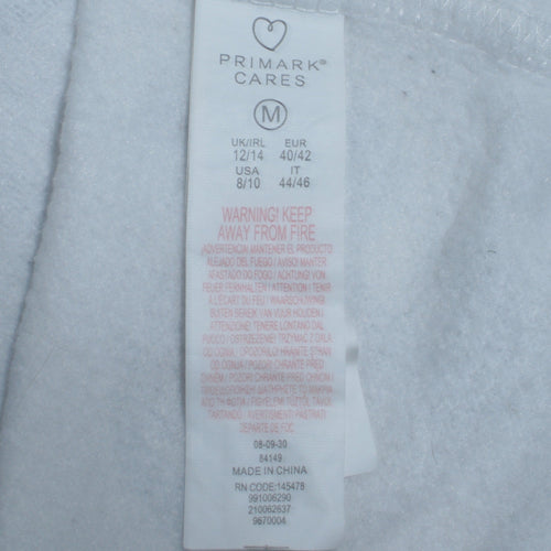 Disney Primark Women White Mickey Print Pullover Sweatshirt Size M 12/14