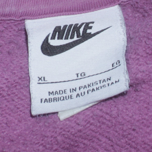 Nike Womens Purple Pullover Hoodie XL - Relaxed Fit Casual Sweatshirt