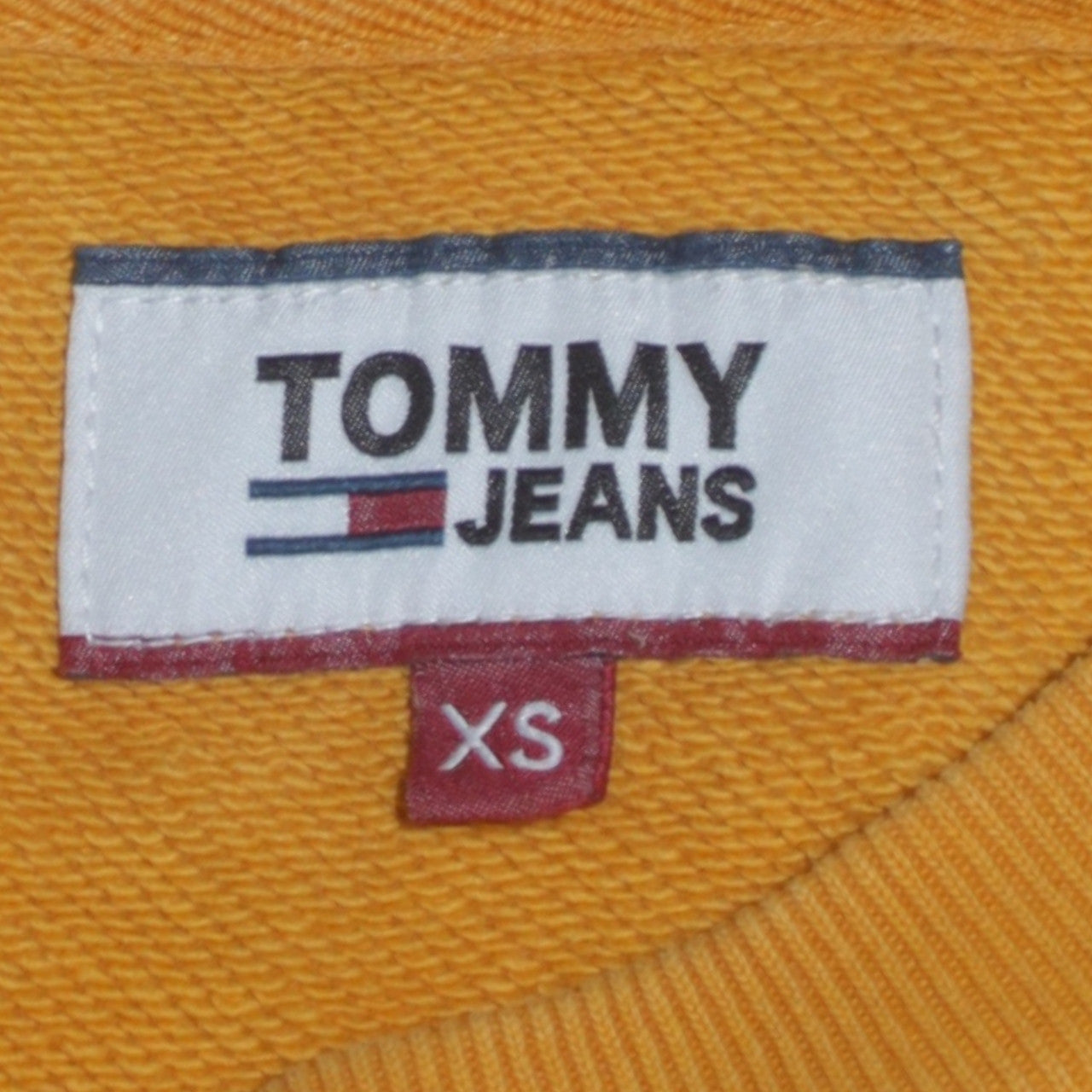 Tommy Jeans Mens Yellow XS Crew Neck Cotton Logo Sweatshirt