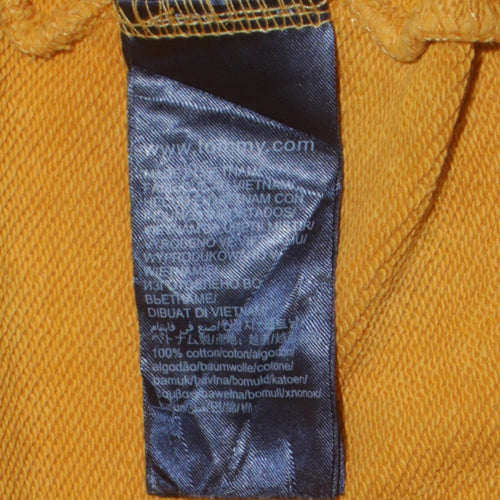 Tommy Jeans Mens Yellow XS Crew Neck Cotton Logo Sweatshirt