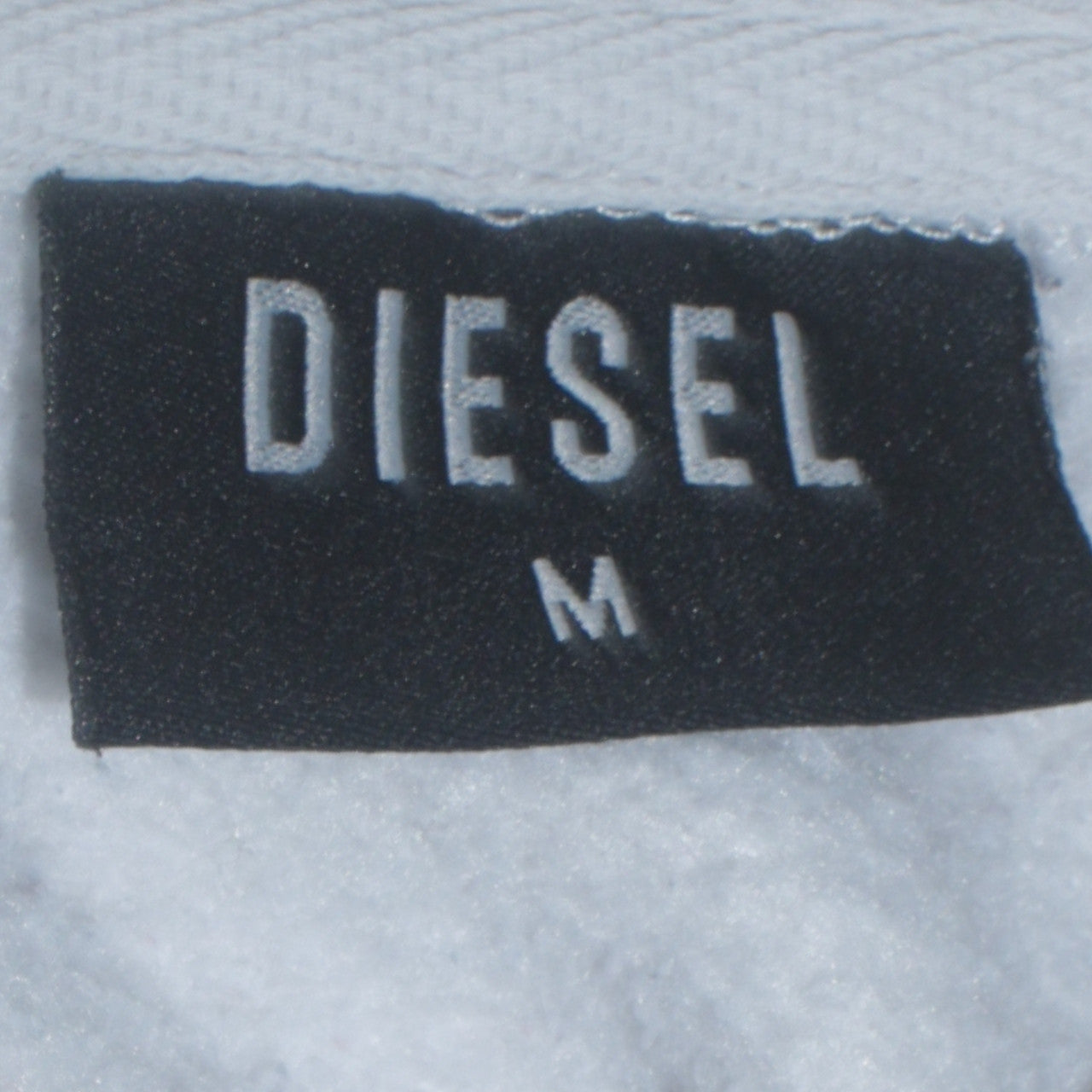 Diesel Womens White Pullover Hoodie Medium Cotton Logo Casual