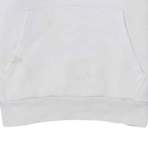 Diesel Womens White Pullover Hoodie Medium Cotton Logo Casual