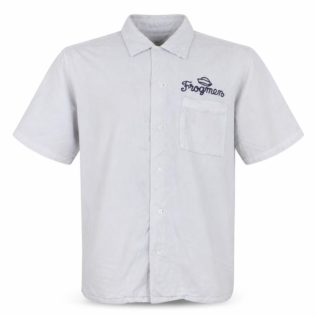 Avirex Men’s White 2XL Frogmen Button-Up Shirt Retro Nautical Style