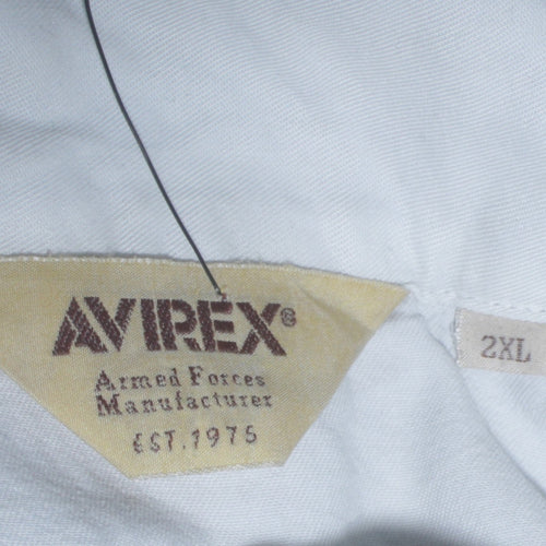 Avirex Men’s White 2XL Frogmen Button-Up Shirt Retro Nautical Style