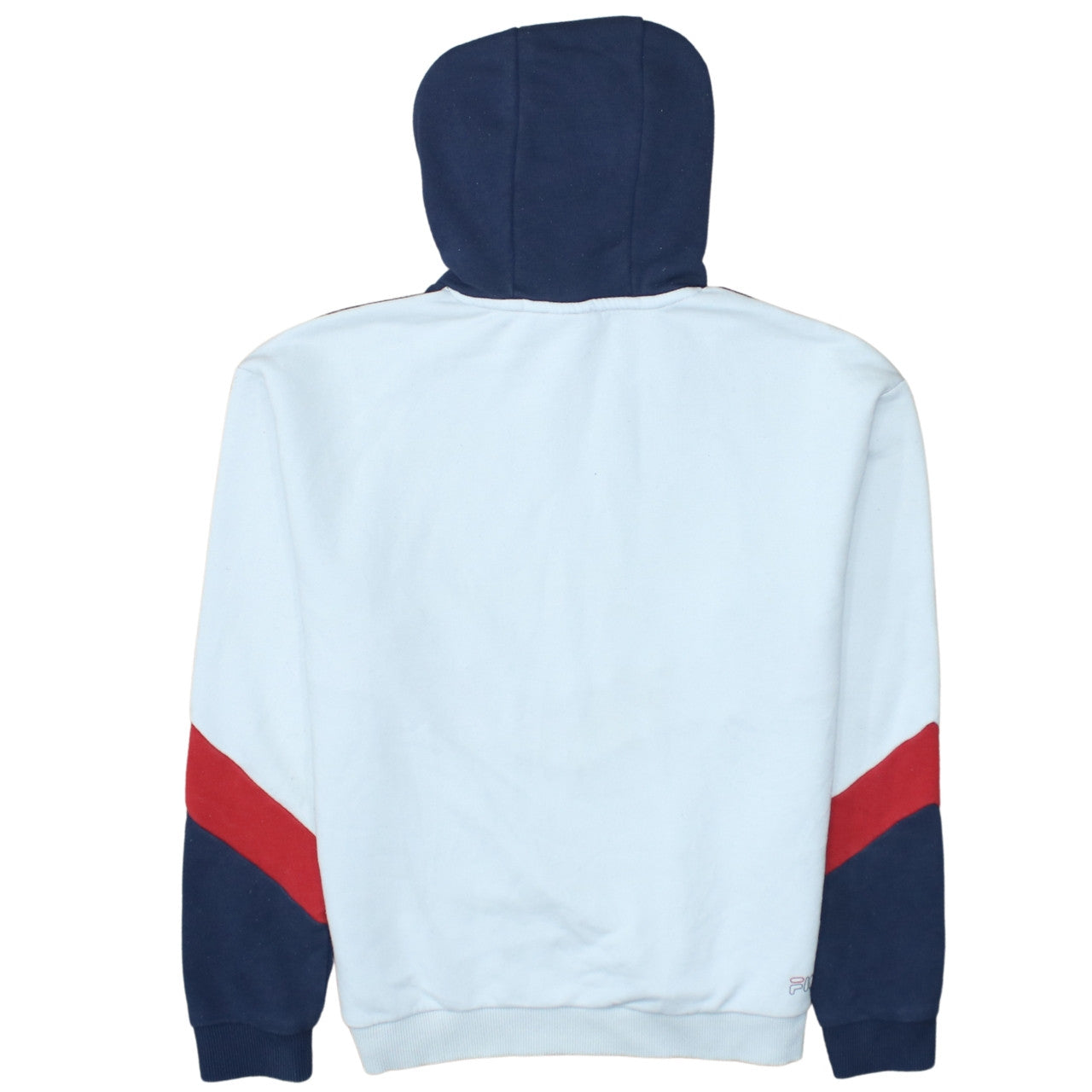 FILA Womens Navy Red White Pullover Hoodie Size M Colourblock Cotton