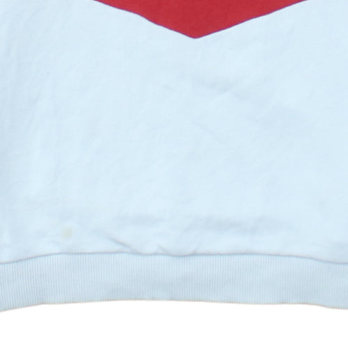FILA Womens Navy Red White Pullover Hoodie Size M Colourblock Cotton