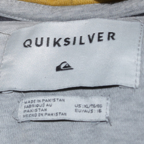 Quiksilver Boys Multicoloured Full Zip Hoodie Size 16 Blue and Yellow