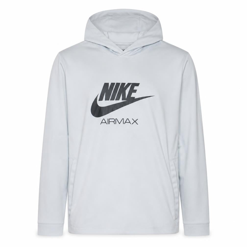 Front view of Nike Air Max Men's White XL Pullover Hoodie Sportswear
