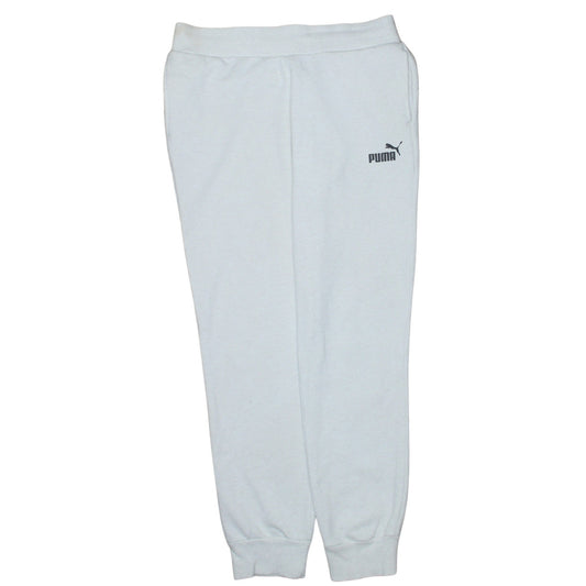 Puma Men White Jogger Sweatpants M Regular Fit Elastic Waist