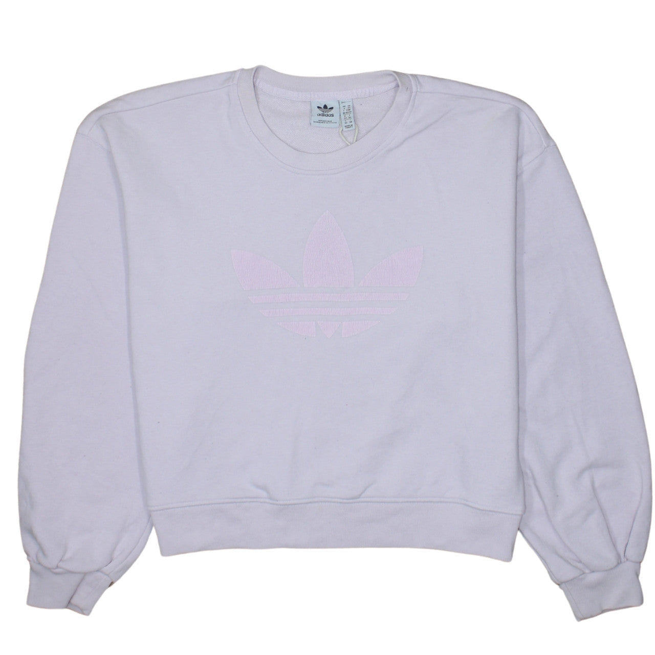 Adidas Women's Lilac Trefoil Sweatshirt Size 6 Crew Neck Pullover