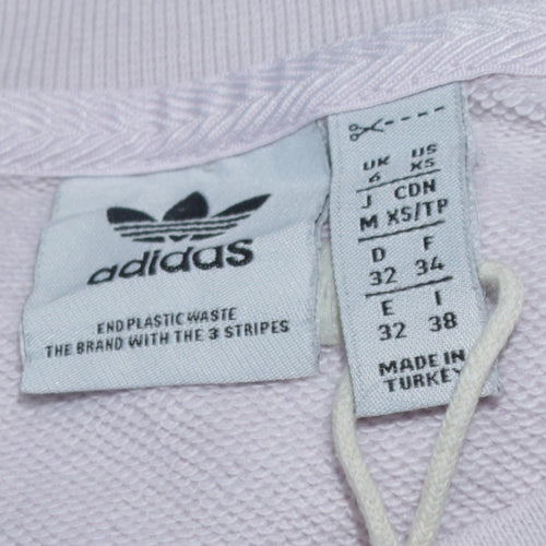 Adidas Women's Lilac Trefoil Sweatshirt Size 6 Crew Neck Pullover