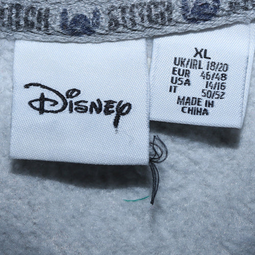 Disney Women Grey Stitch Sweatshirt XL Pullover Casual