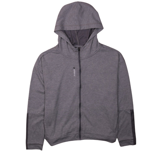 Reebok Women's Grey Full Zip Hoodie Medium Lightweight Sportswear