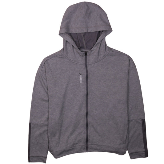Reebok Women's Grey Full Zip Hoodie Medium Lightweight Sportswear
