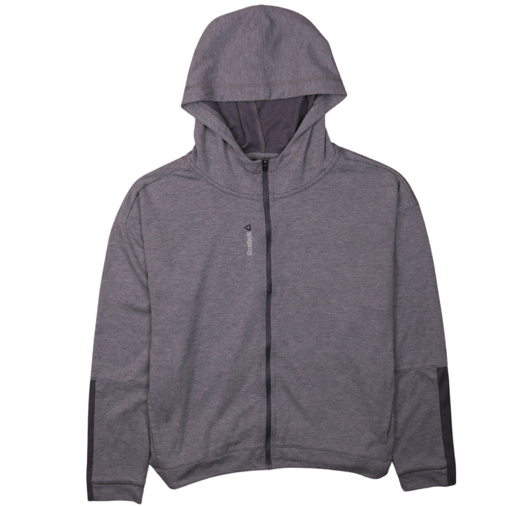 Reebok Women's Grey Full Zip Hoodie Medium Lightweight Sportswear