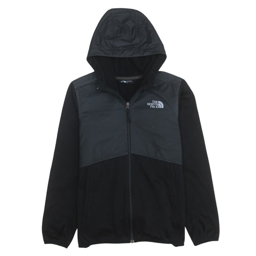 The North Face Boys Black Hooded Full Zip Soft Shell Jacket Size L