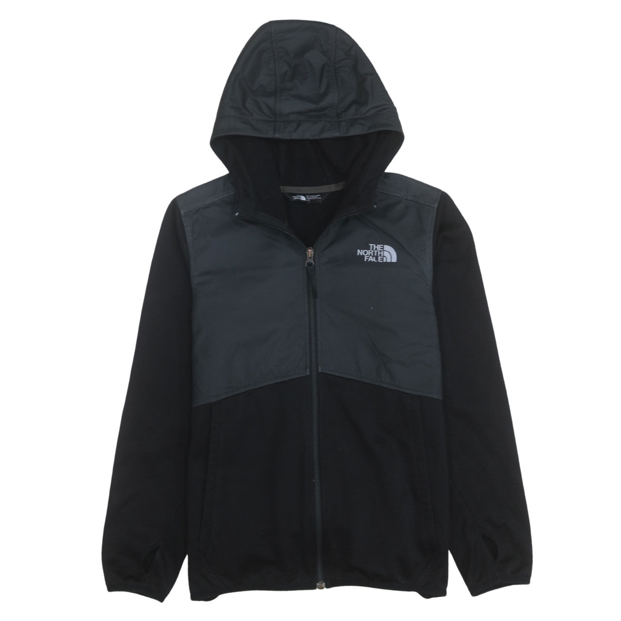 The North Face Boys Black Hooded Full Zip Soft Shell Jacket Size L