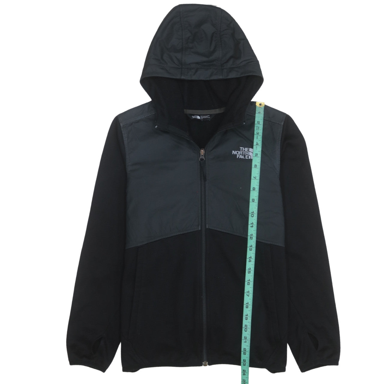 The North Face Boys Black Hooded Full Zip Soft Shell Jacket Size L