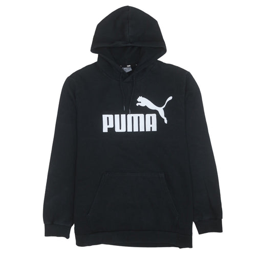 Puma Men's Black XL Pullover Hoodie with Logo Print