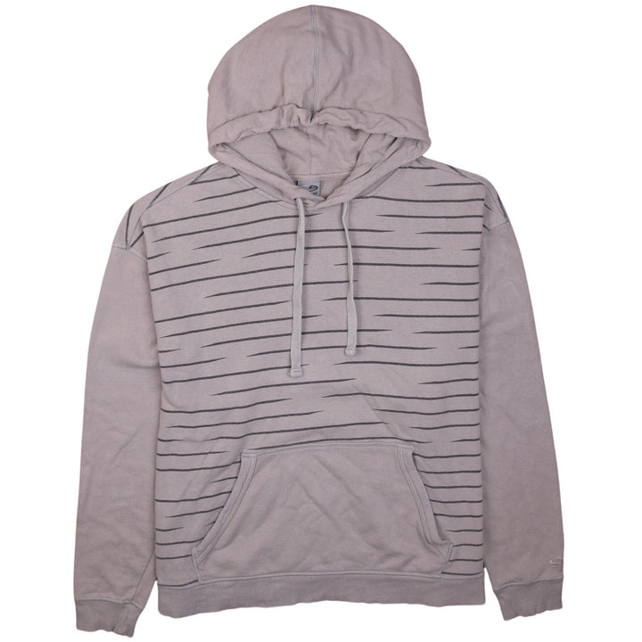 Champion Men Beige Striped Pullover Hoodie XL Fleece Cotton Blend