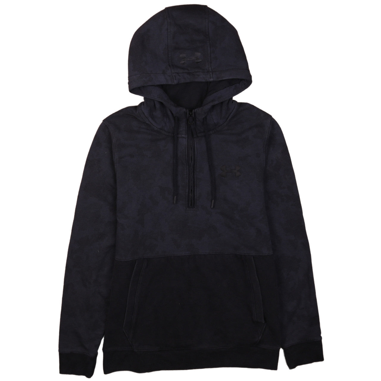 Under Armour Men's Black Camouflage 1/4 Zip ColdGear Hoodie Size S