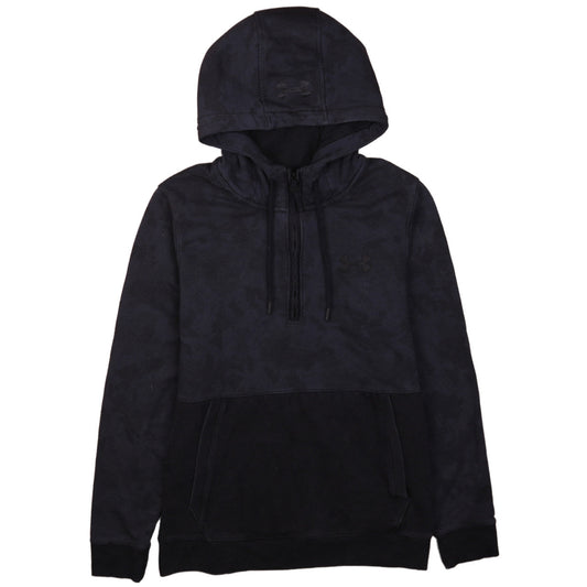 Under Armour Men's Black Camouflage 1/4 Zip ColdGear Hoodie Size S