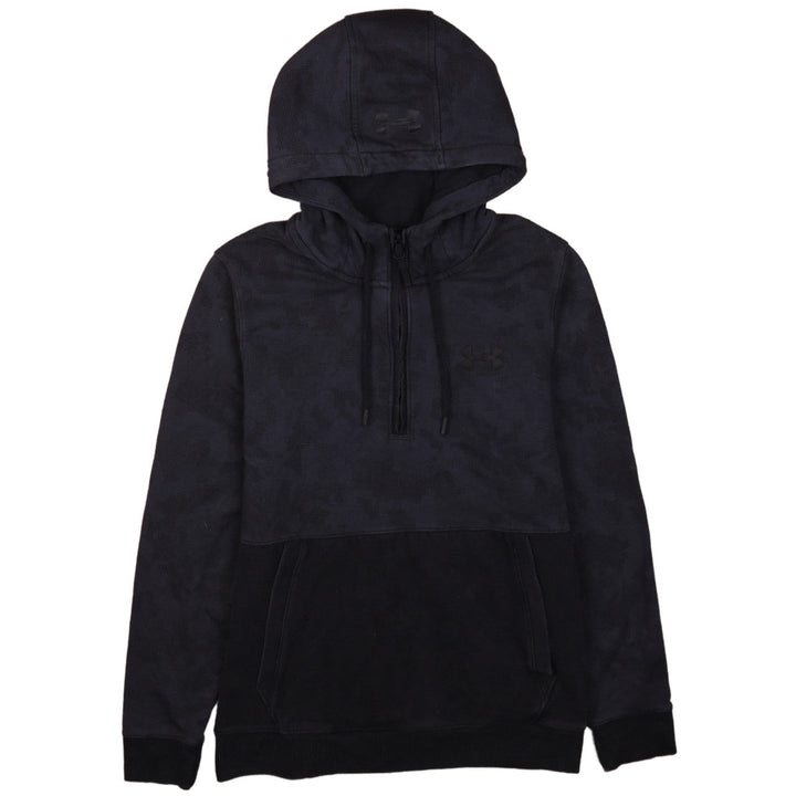 Under Armour Men's Black Camouflage 1/4 Zip ColdGear Hoodie Size S