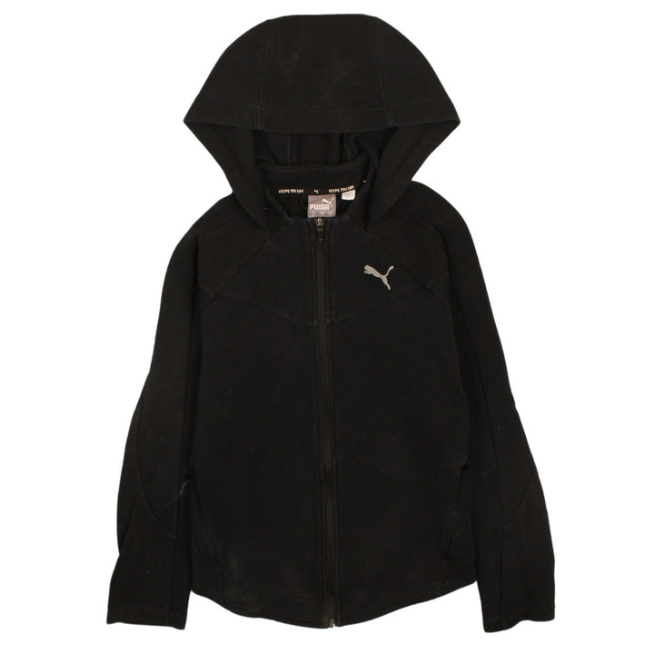 Puma Womens Black Small Full Zip Hoodie Sweatshirt with Logo