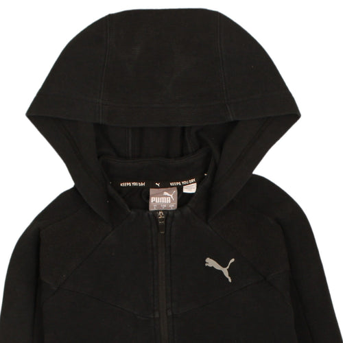 Puma Womens Black Small Full Zip Hoodie Sweatshirt with Logo