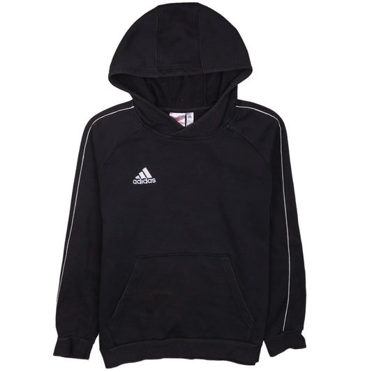 Adidas Boys Black Pullover Hoodie 13-14 Years Classic Sports Style