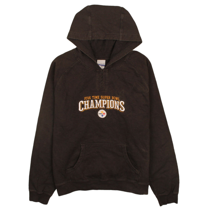 Reebok Mens Brown Pullover Hoodie L Sports Graphic Football