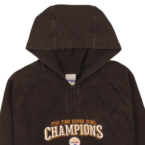 Reebok Mens Brown Pullover Hoodie L Sports Graphic Football