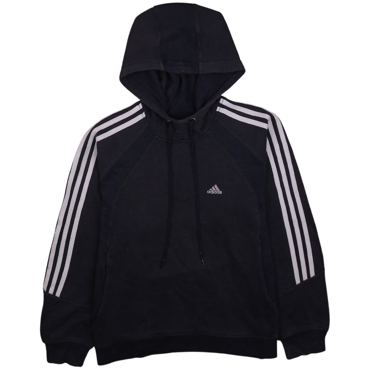 Adidas Men's Blue Pullover Hoodie Medium Logo Striped Sportswear
