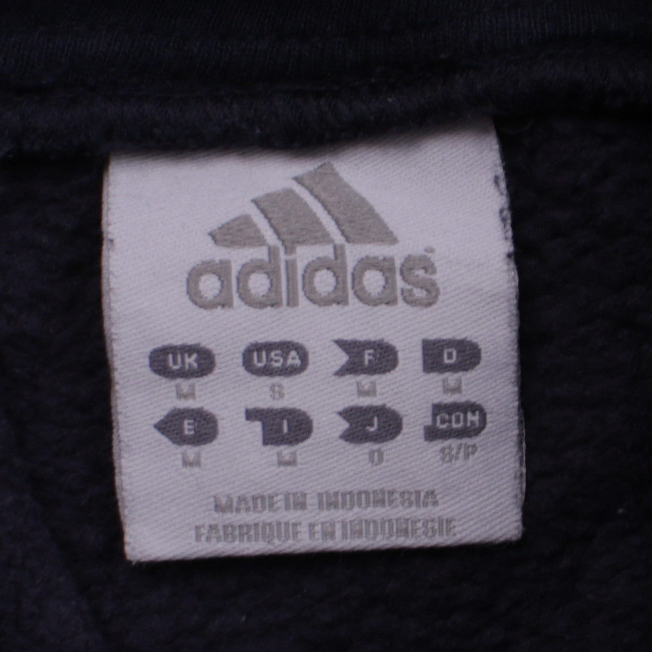 Adidas Men's Blue Pullover Hoodie Medium Logo Striped Sportswear