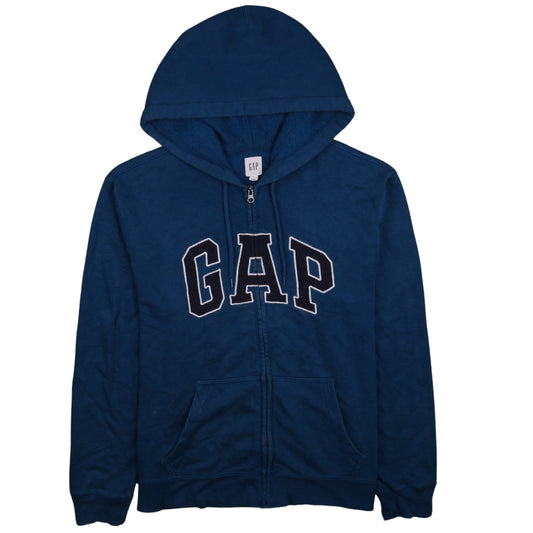 GAP Men's Blue Full Zip Hoodie Size L Fleece Logo Sweatshirt
