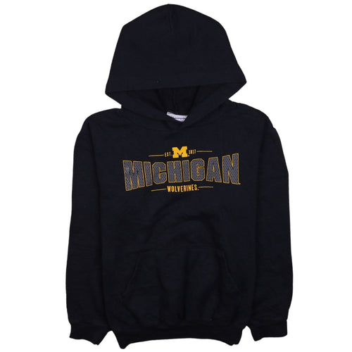 Champion Boys Black Michigan Wolverines Pullover Hoodie YL 10-12