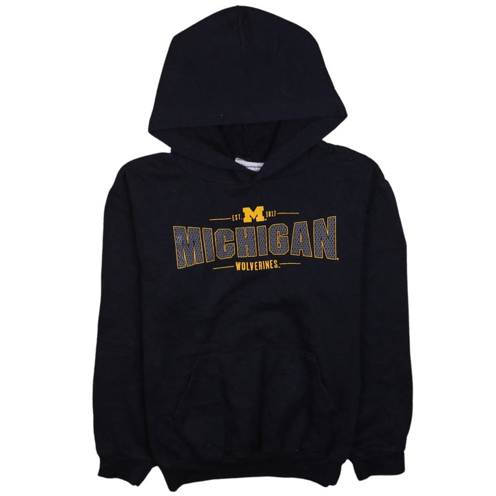 Champion Boys Black Michigan Wolverines Pullover Hoodie YL 10-12