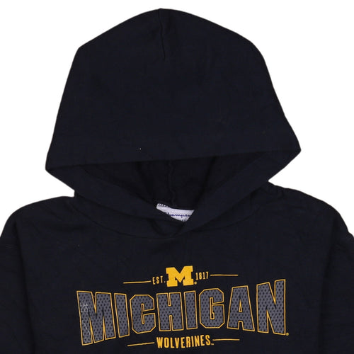Champion Boys Black Michigan Wolverines Pullover Hoodie YL 10-12