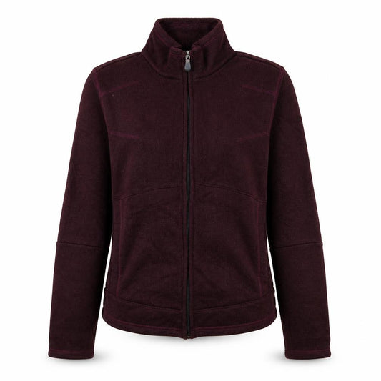 Front view of Columbia women’s purple fleece full zip jacket m