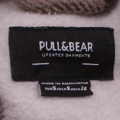 Pull&Bear Men’s Beige Check Flannel Shacket Size S
