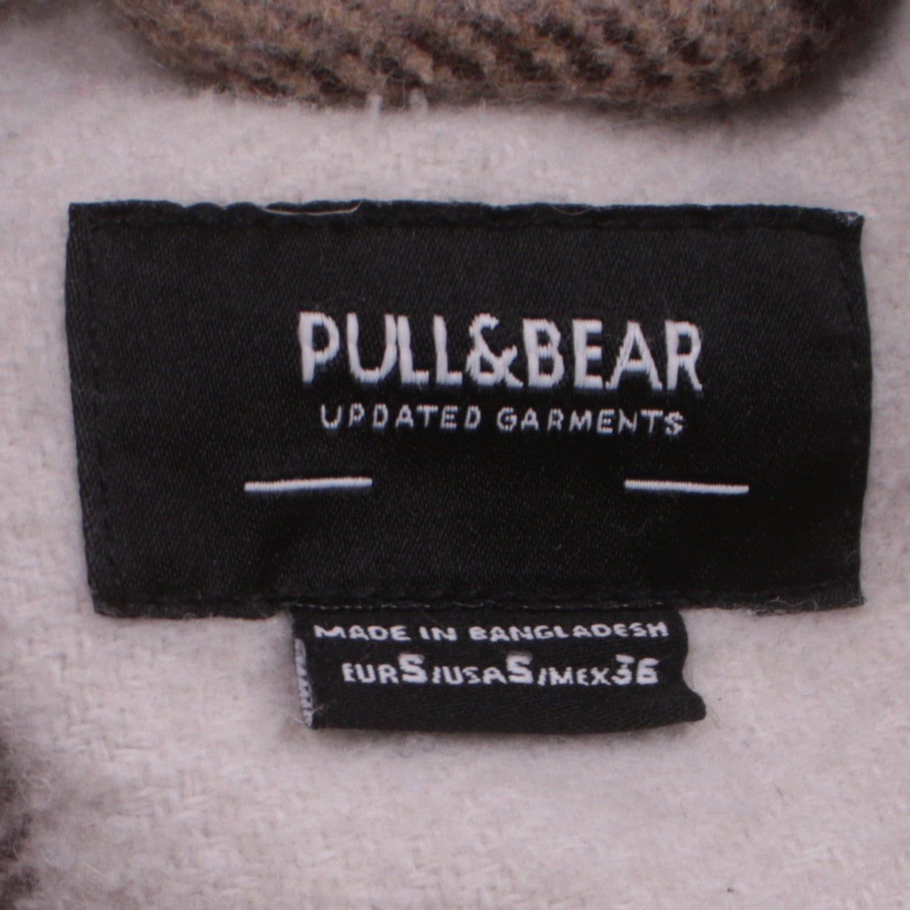 Pull&Bear Men’s Beige Check Flannel Shacket Size S