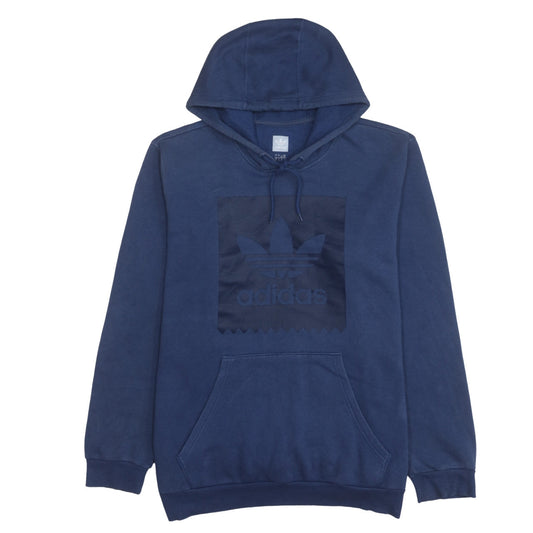 Adidas Men's Blue Pullover Hoodie L Graphic Logo Fleece Sweatshirt
